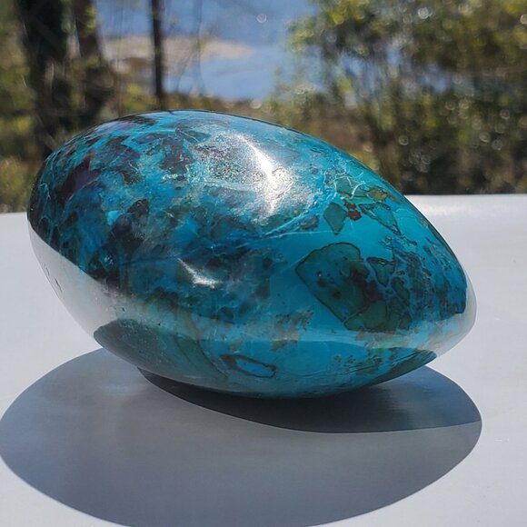 Chrysocolla Other - 390g 1950ct Peruvian Chrysocolla Polished Mineral Rock Tumbled Stone Green Blue
